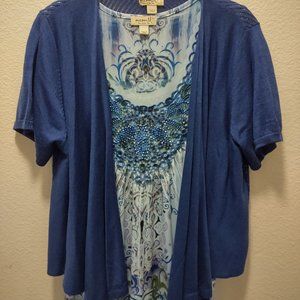 Two Piece - Top and Cardigan Set (blue)